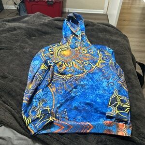 Psychedelic multi-coloured hoodie #trippy #rave